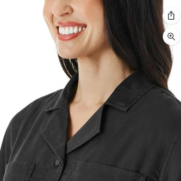 NWT Black Tencel Camp Button-Up Shirt multiple sizes - Picture 4 of 9